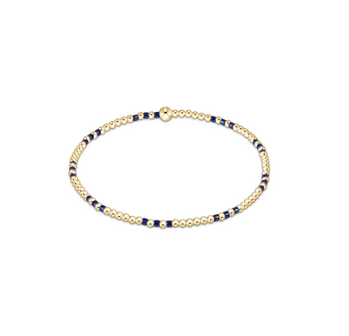 Hope Joy Pattern 2mm Bead Bracelet - Blue Metallic