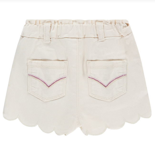 Scalloped Shorts, Ivory