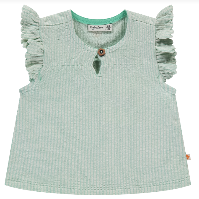 Flutter Sleeve Shirt, Seafoam