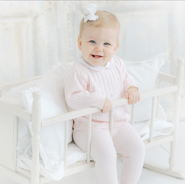 Peter Pan Cable Knit Set, Pink
