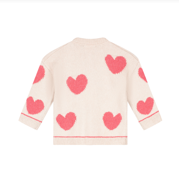 Heart Cardigan, Light Pink