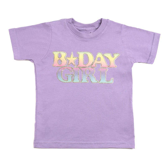 Pastel Rainbow B-Day S/S T-Shirt, Lavender