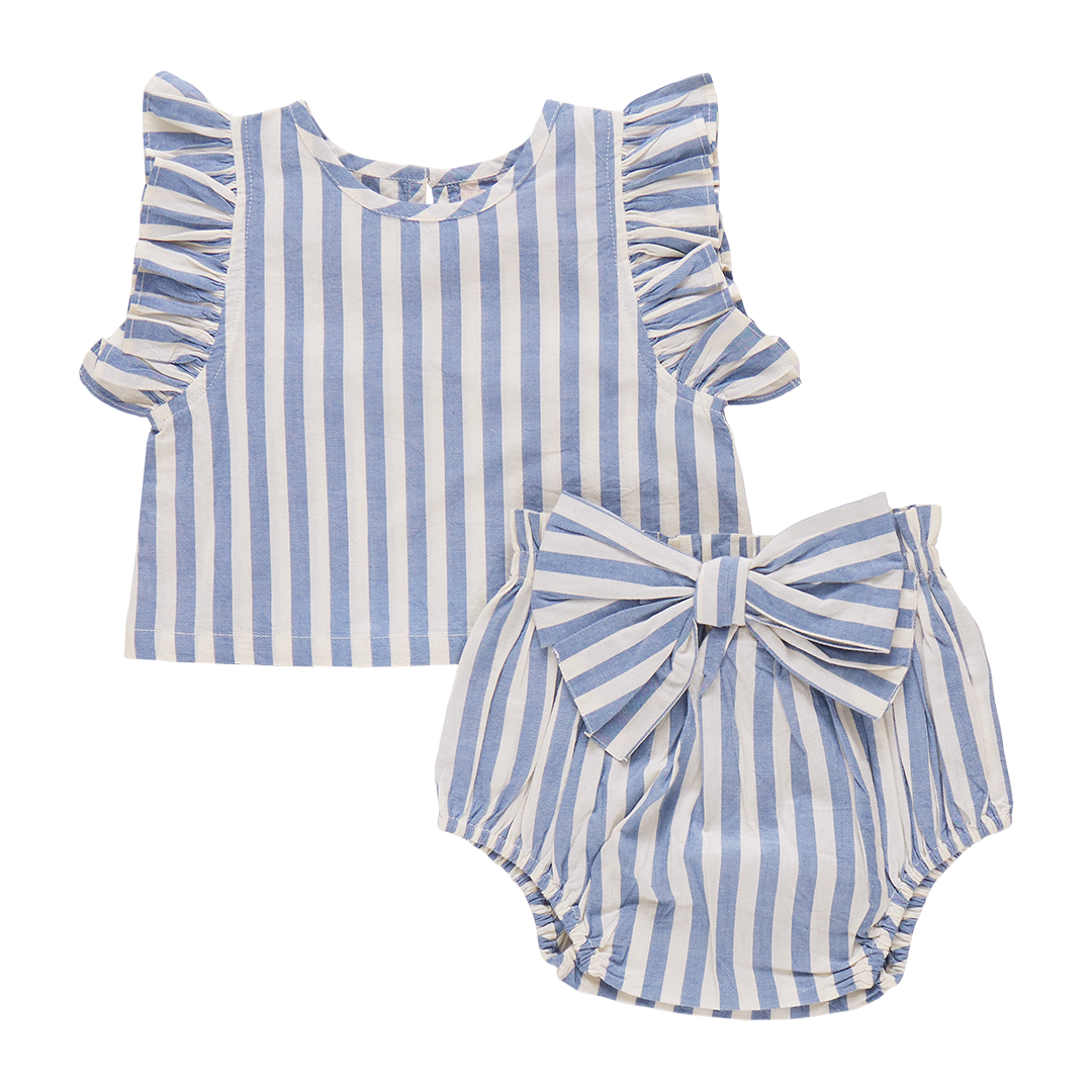 Abigail Two-Piece Set, Blue Stripe