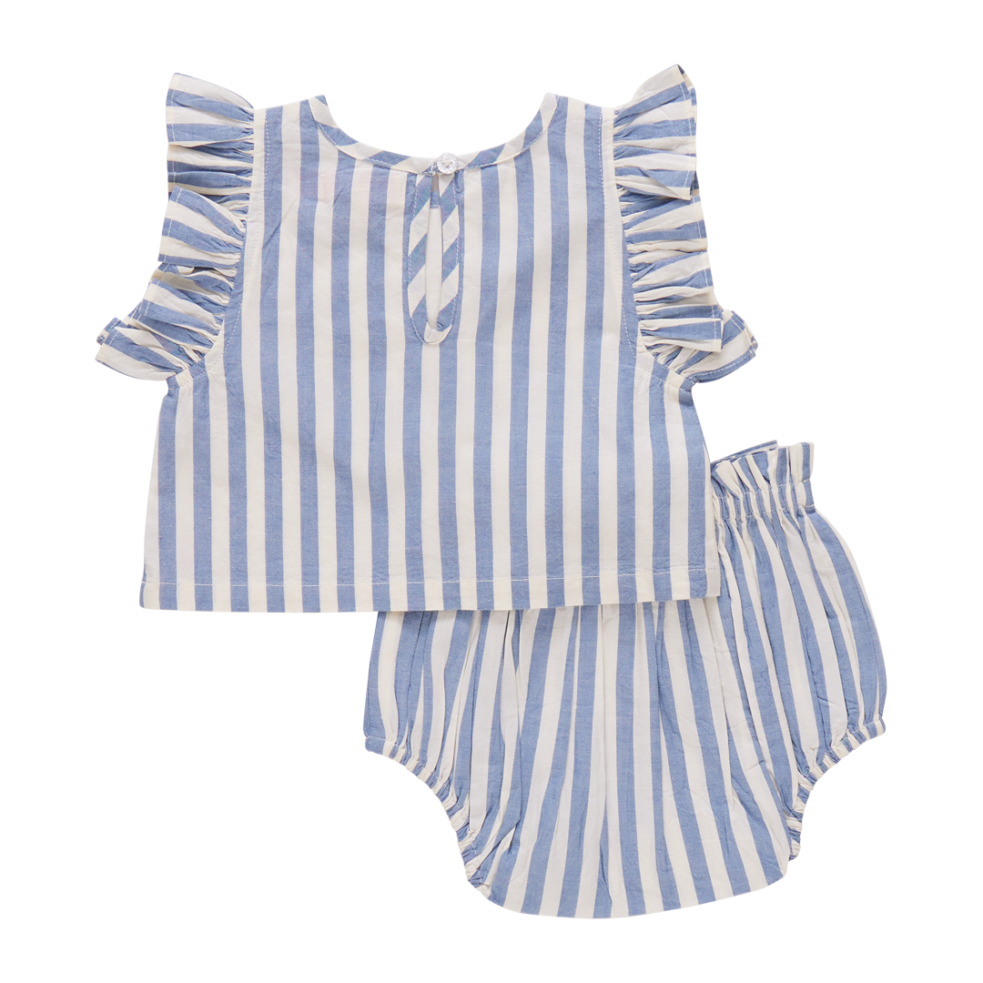 Abigail Two-Piece Set, Blue Stripe
