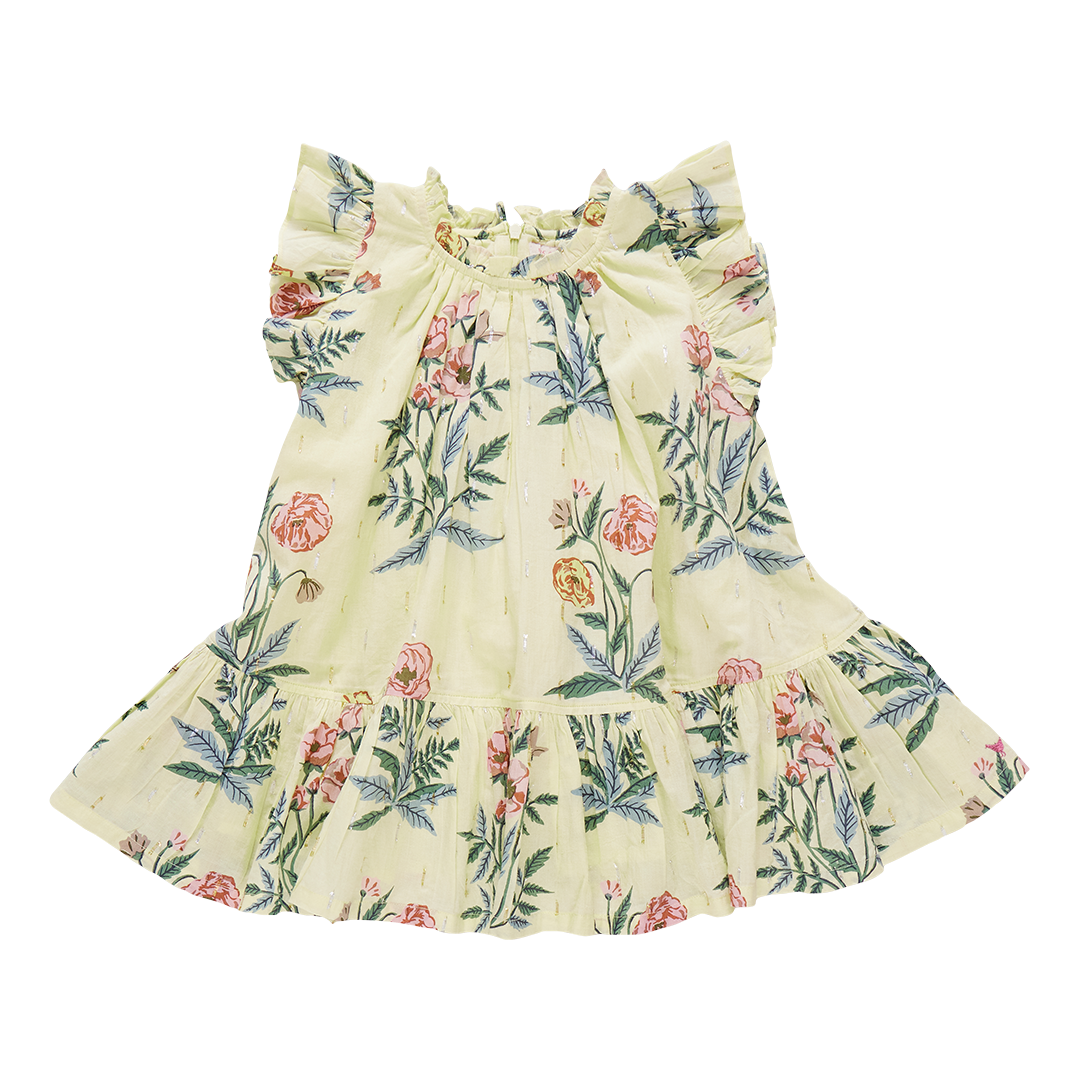 Harper Dress, Pale Yellow Poppy