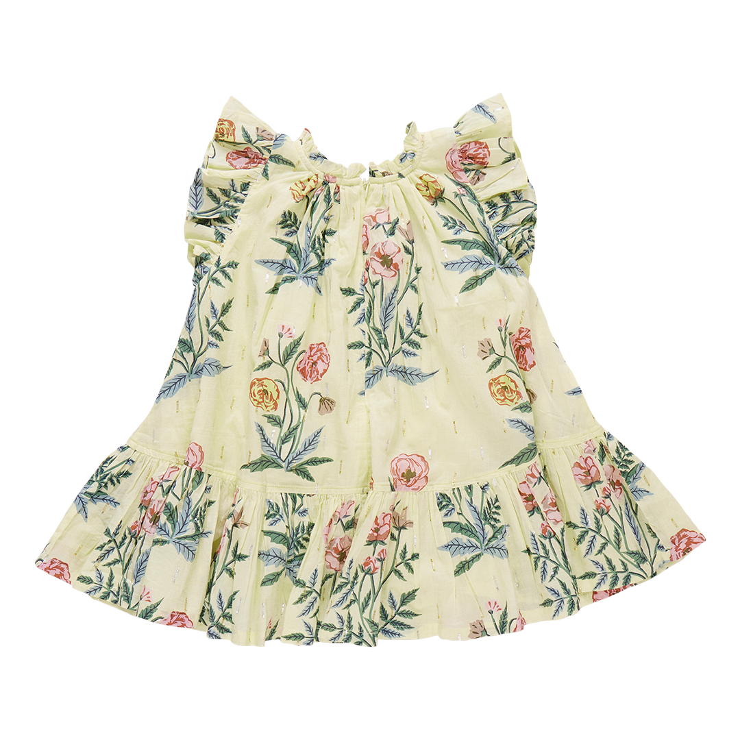 Harper Dress, Pale Yellow Poppy