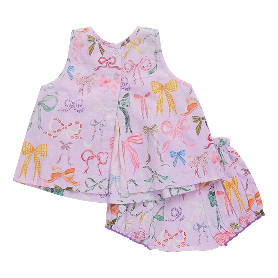 Jaipur Two-Piece Set, Lavender Watercolor Bows