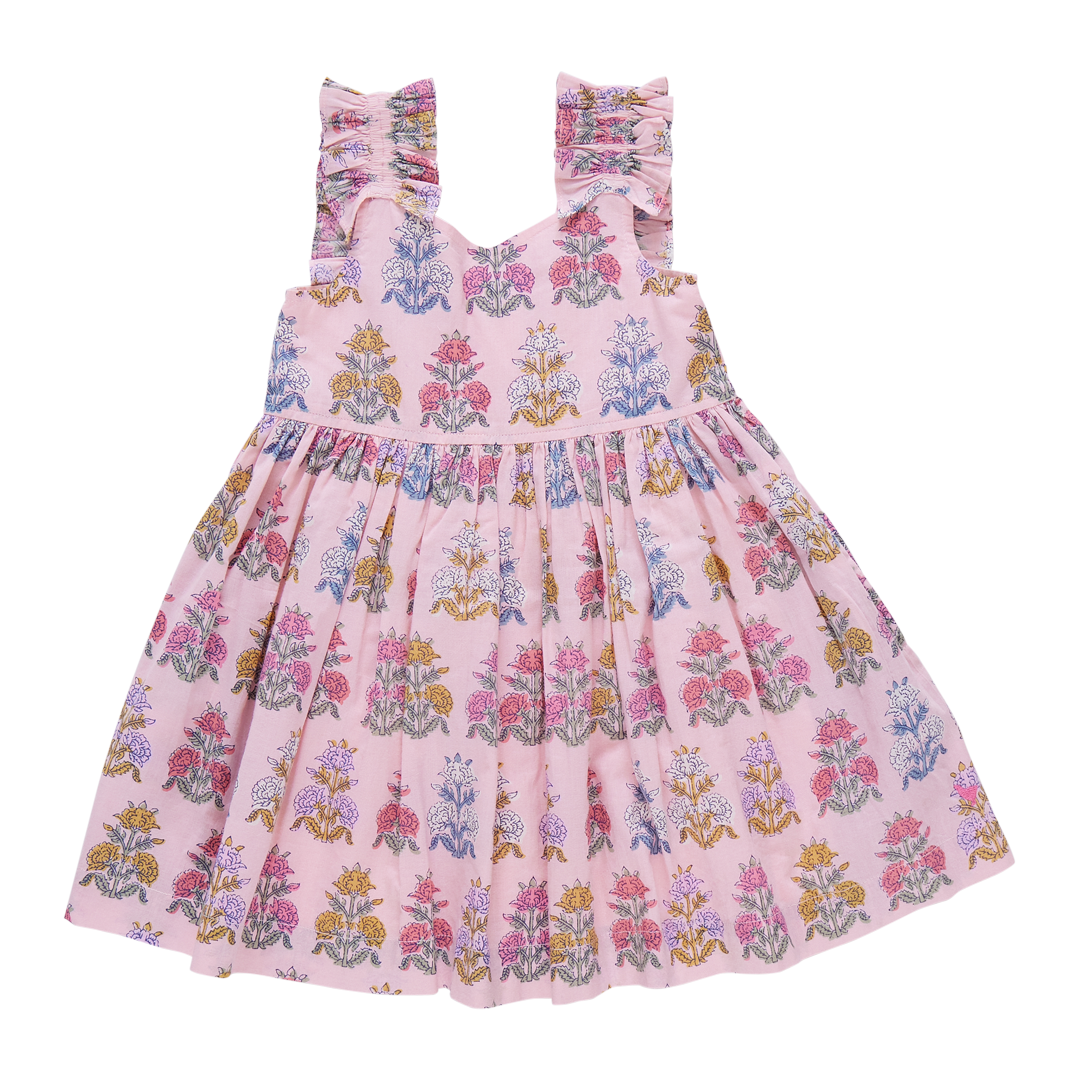 Via Dress, Small Pink Flowerette