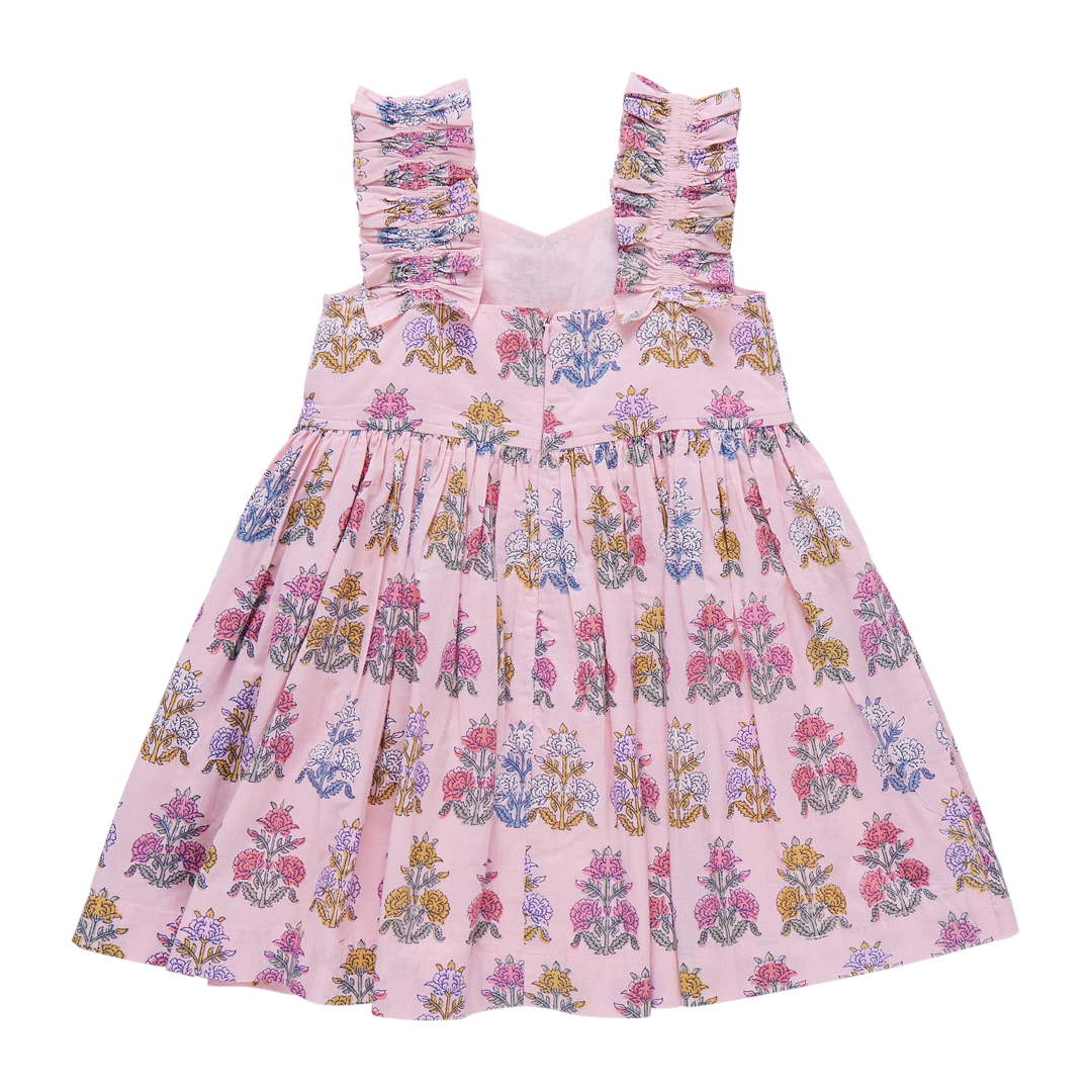 Via Dress, Small Pink Flowerette