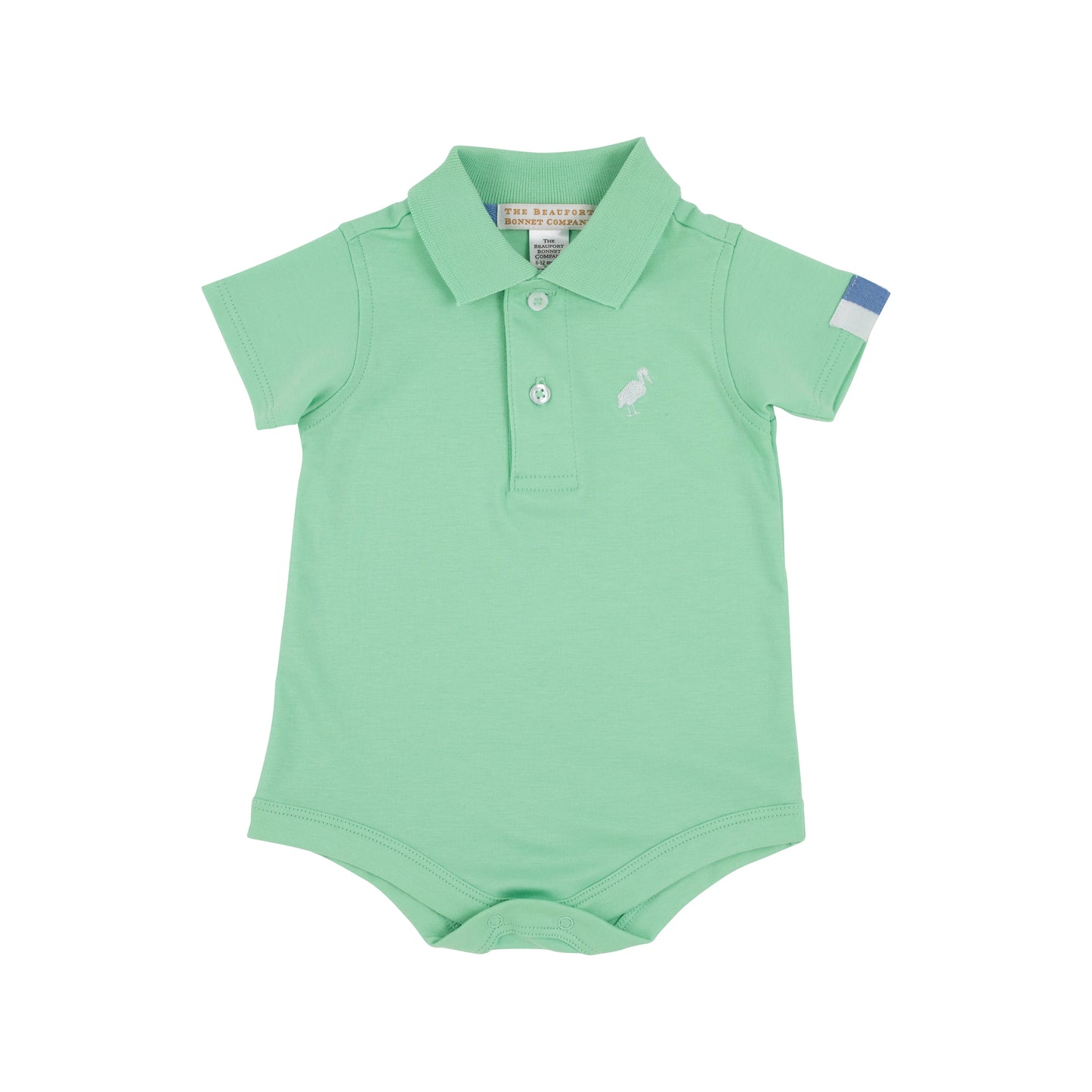 Prim & Proper S/S Polo & Onesie, Grace Bay Green/White