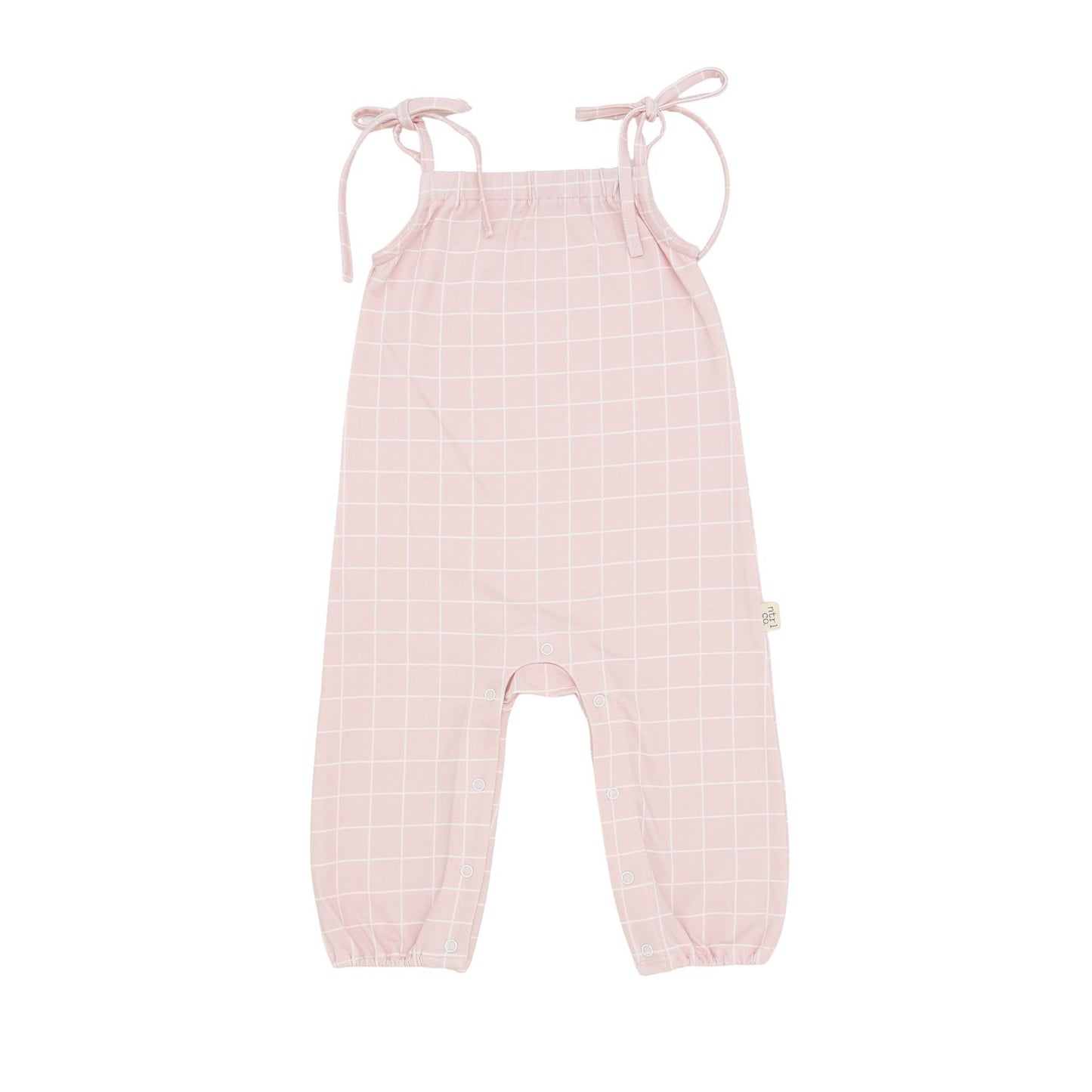 Tropical Ties Pants Romper, Ocean Grid