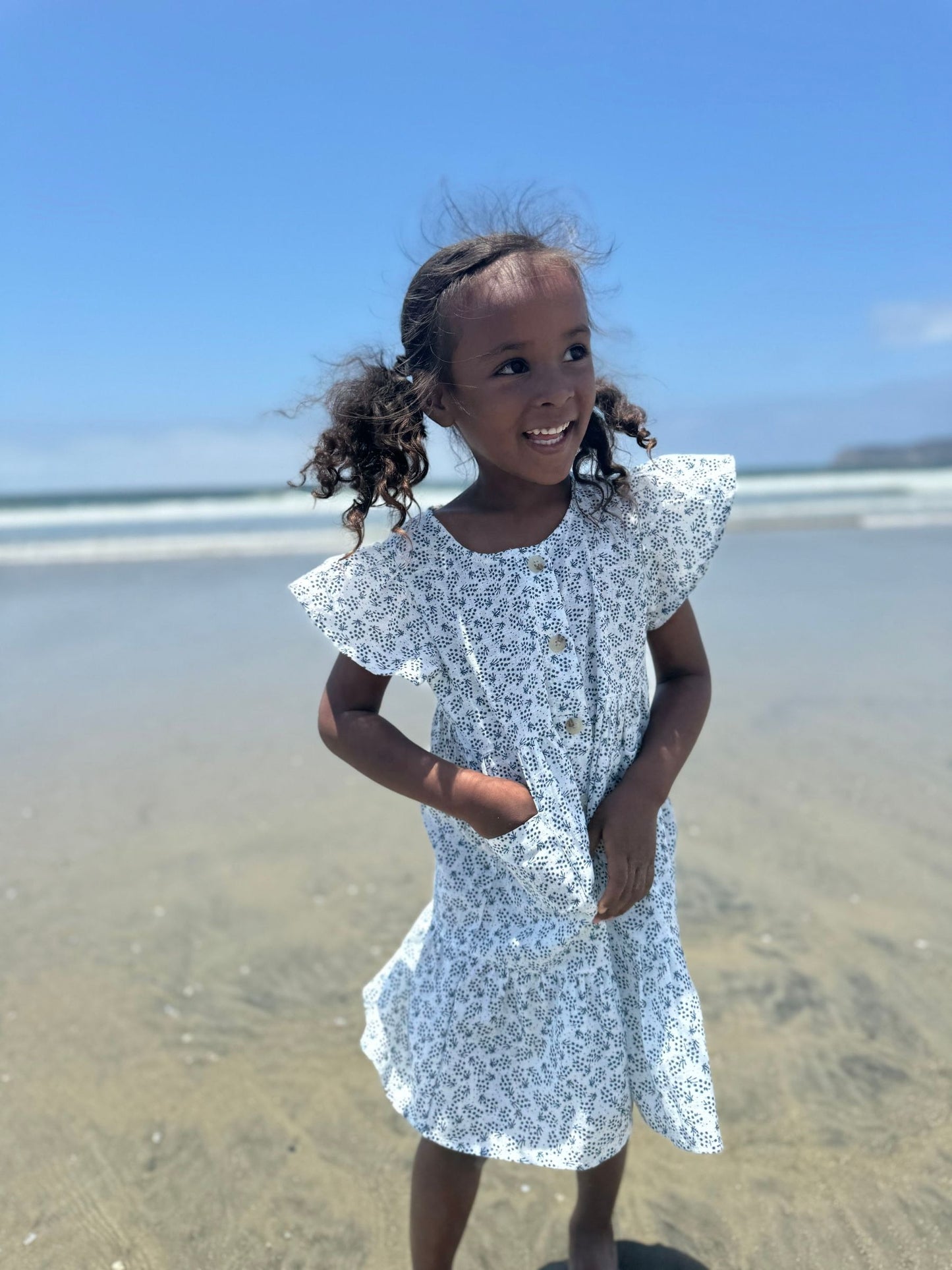 Avery Dress, Navy Sprig
