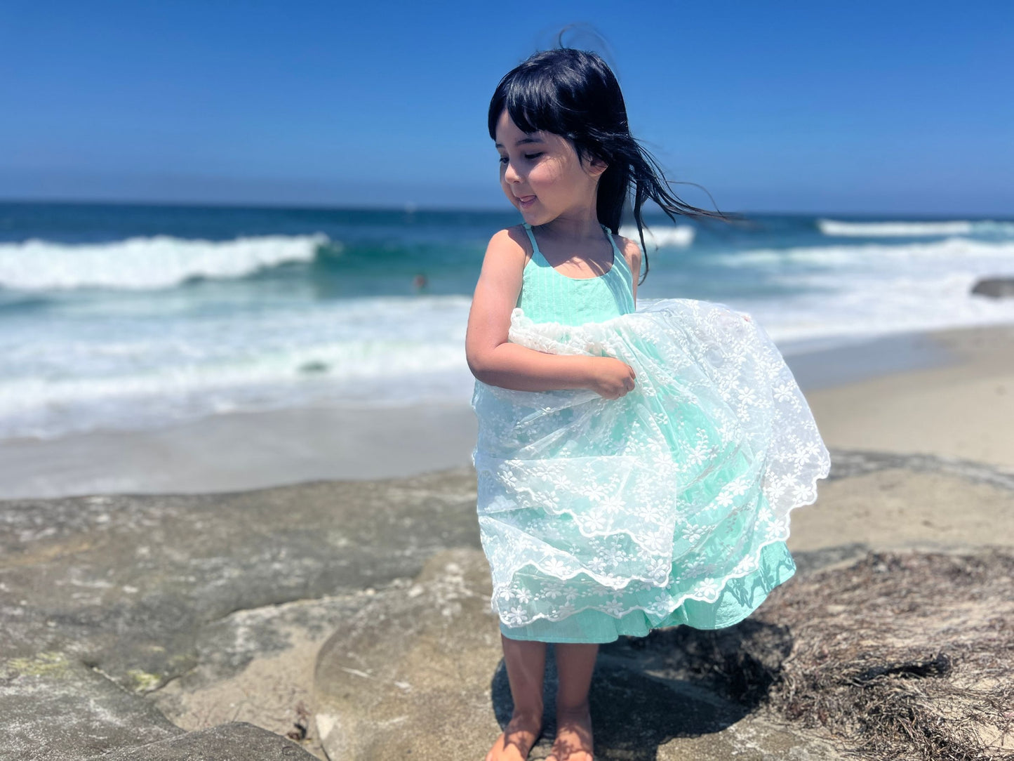 Marin Reversible Dress, Aqua