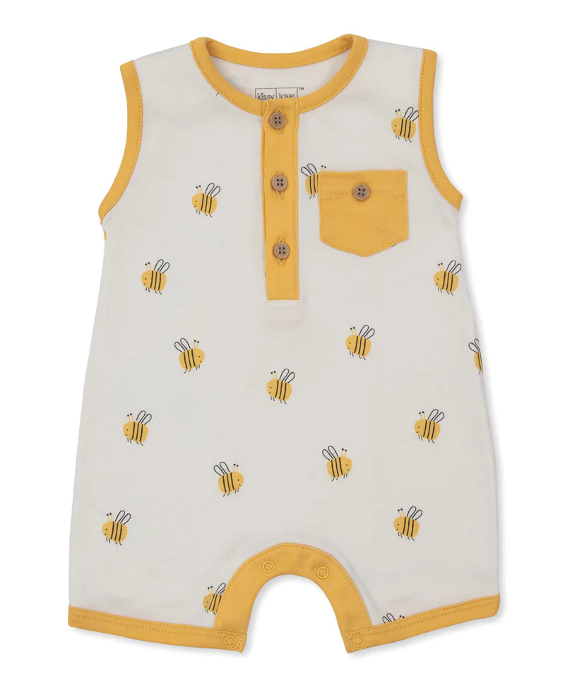 Sleeveless Playsuit, Tumbling Bees