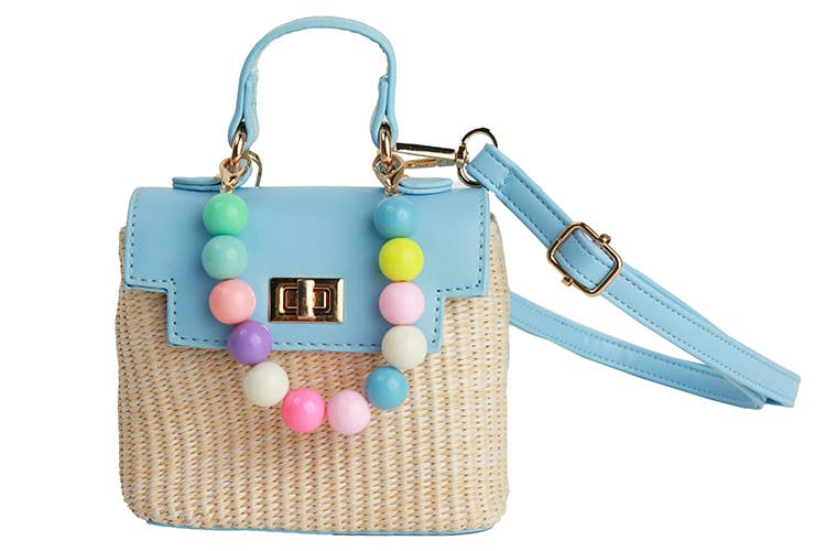 Colorful Basket Bag, Blue