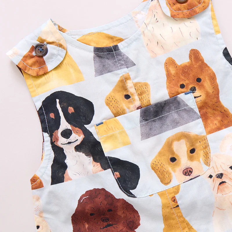 Noah Jumper, Light Blue Watercolor Dogs