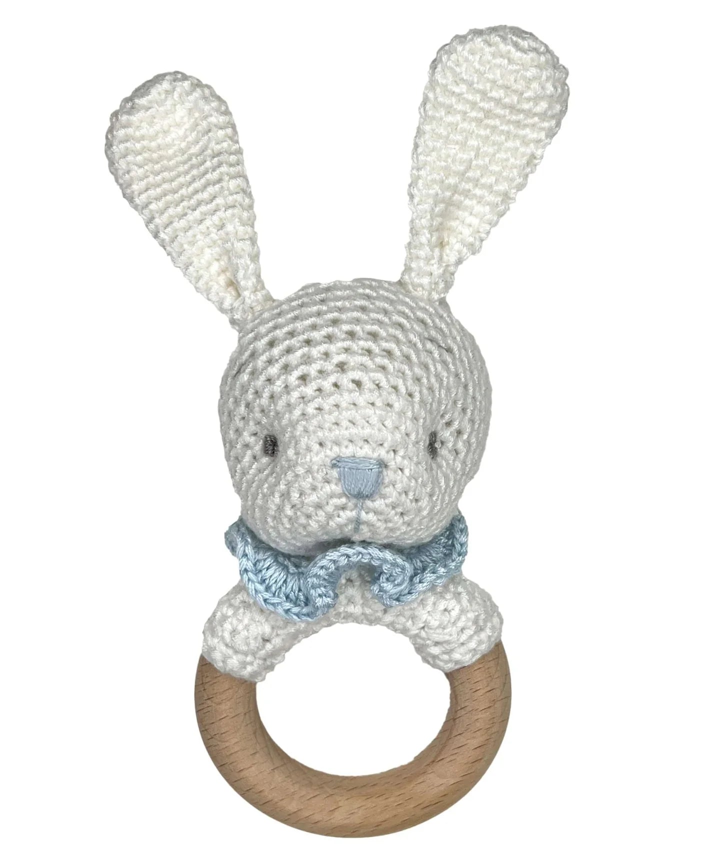 Bunny Woodring Rattle, Blue