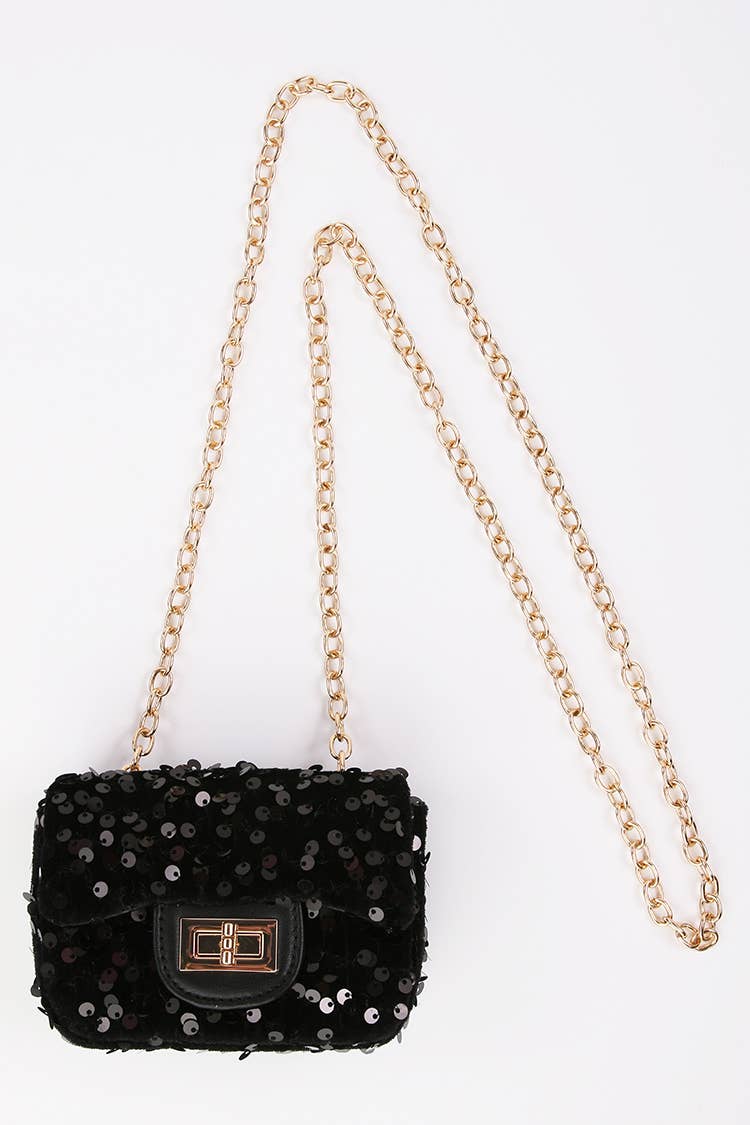Sequin purse: Black