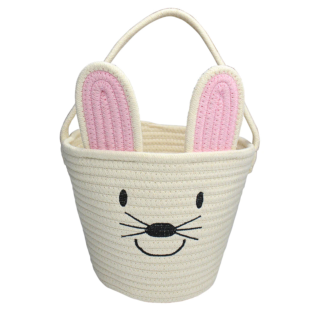 Bunny Rope Easter Basket, Cream