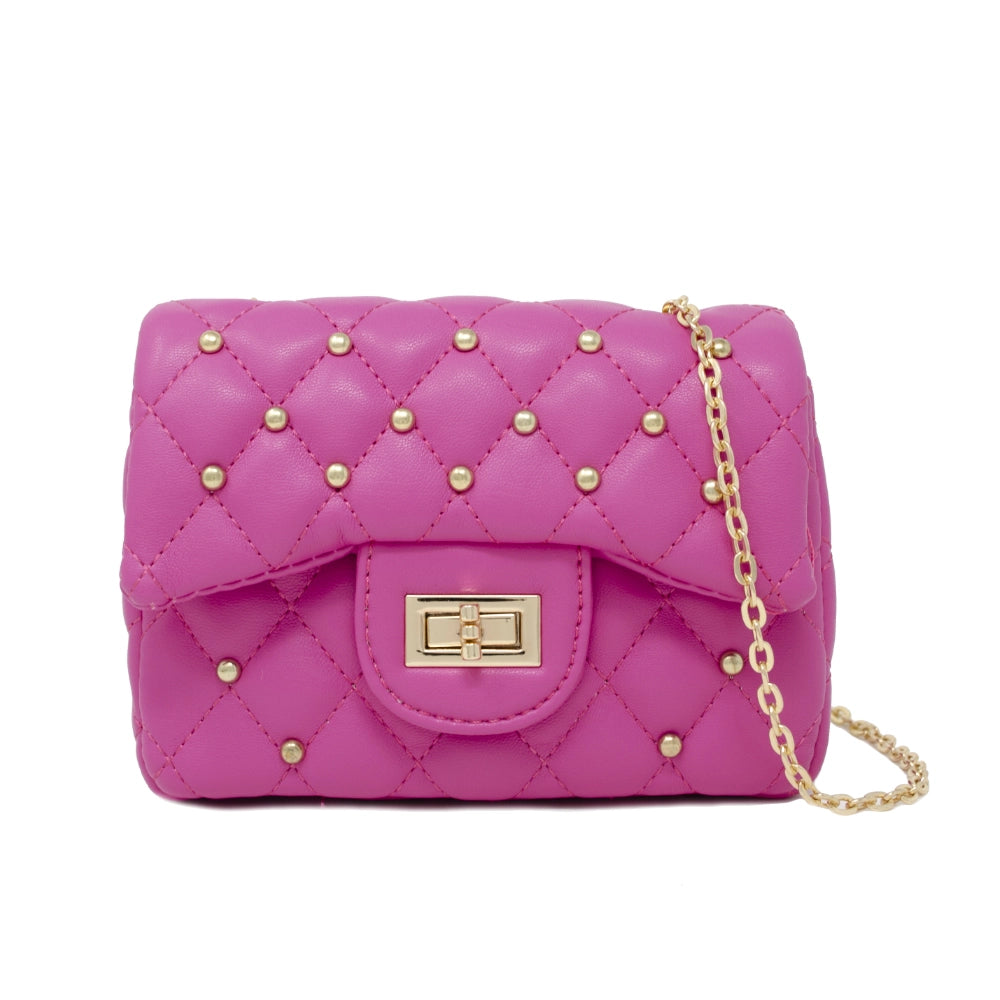 Classic Quilted Stud Handbag