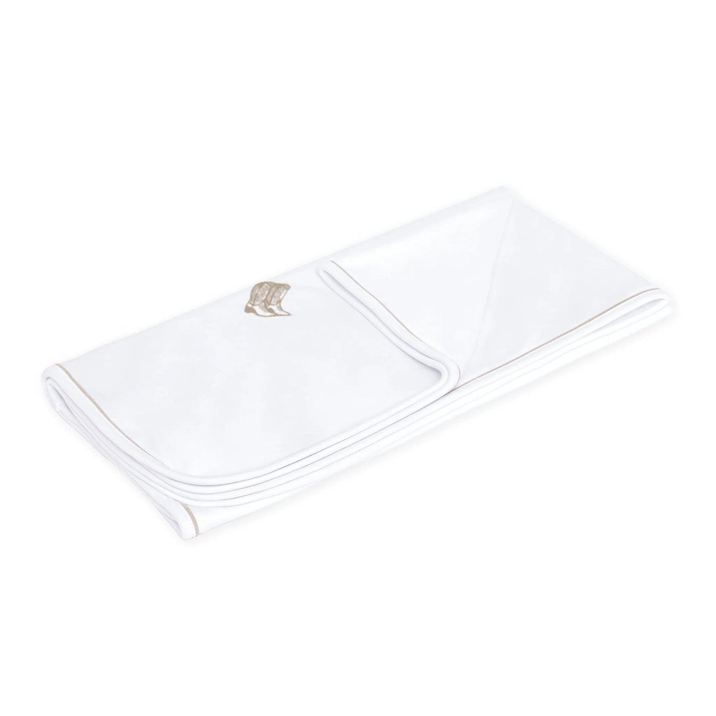 Darling Cowboy Boots Receiving Blanket, Ivory