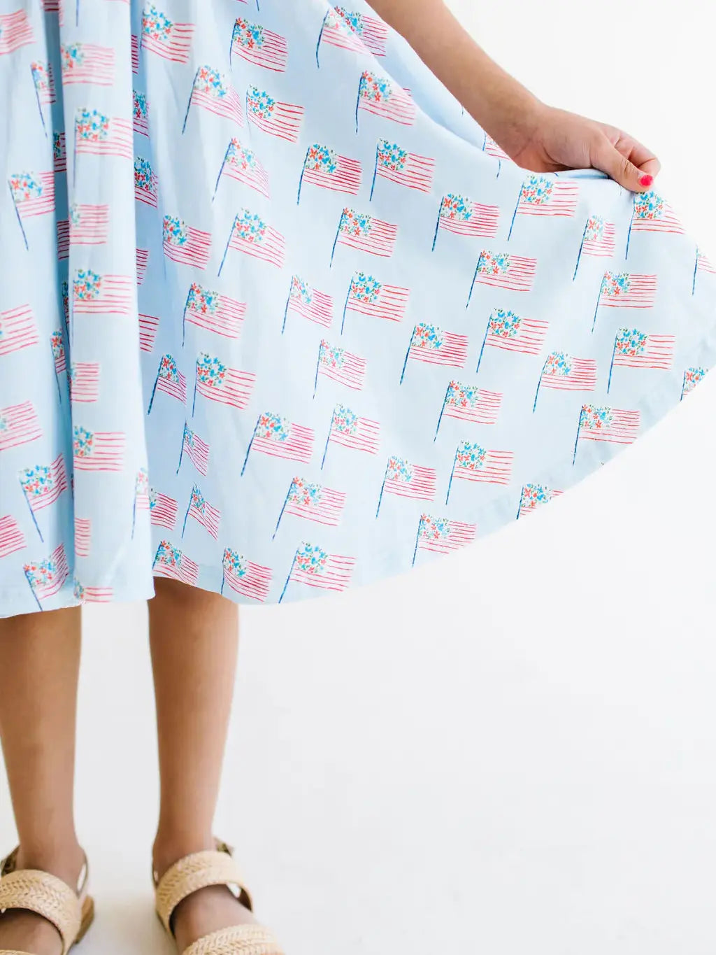Classic Twirl Dress in Blue Flags