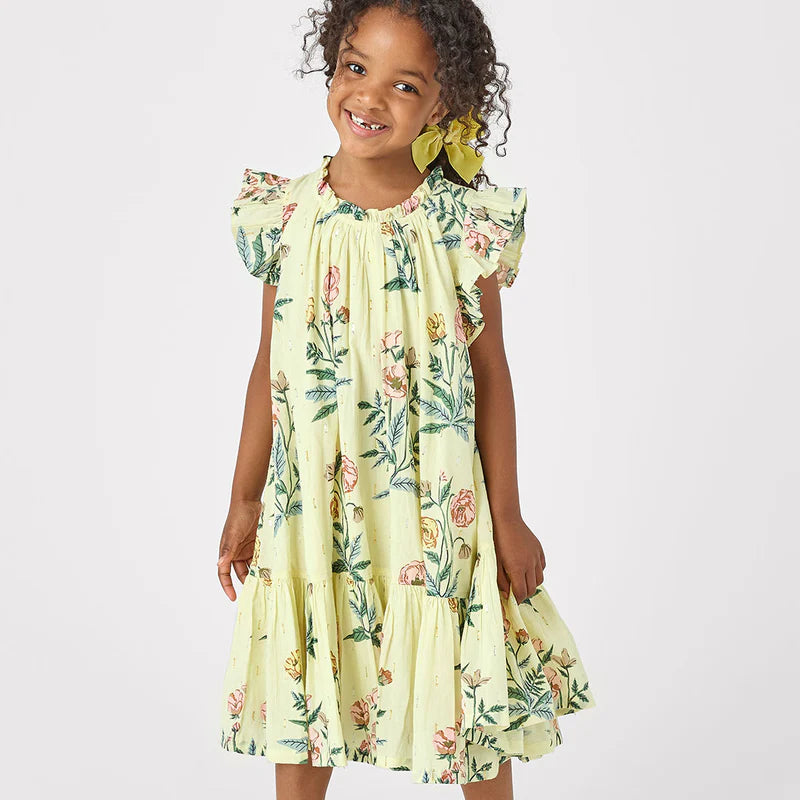 Harper Dress, Pale Yellow Poppy