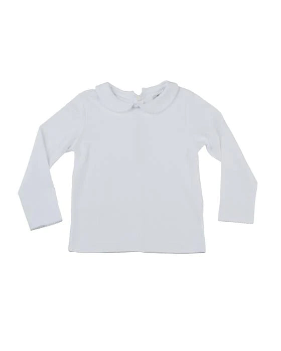 White L/S Blouse w/ White Picot
