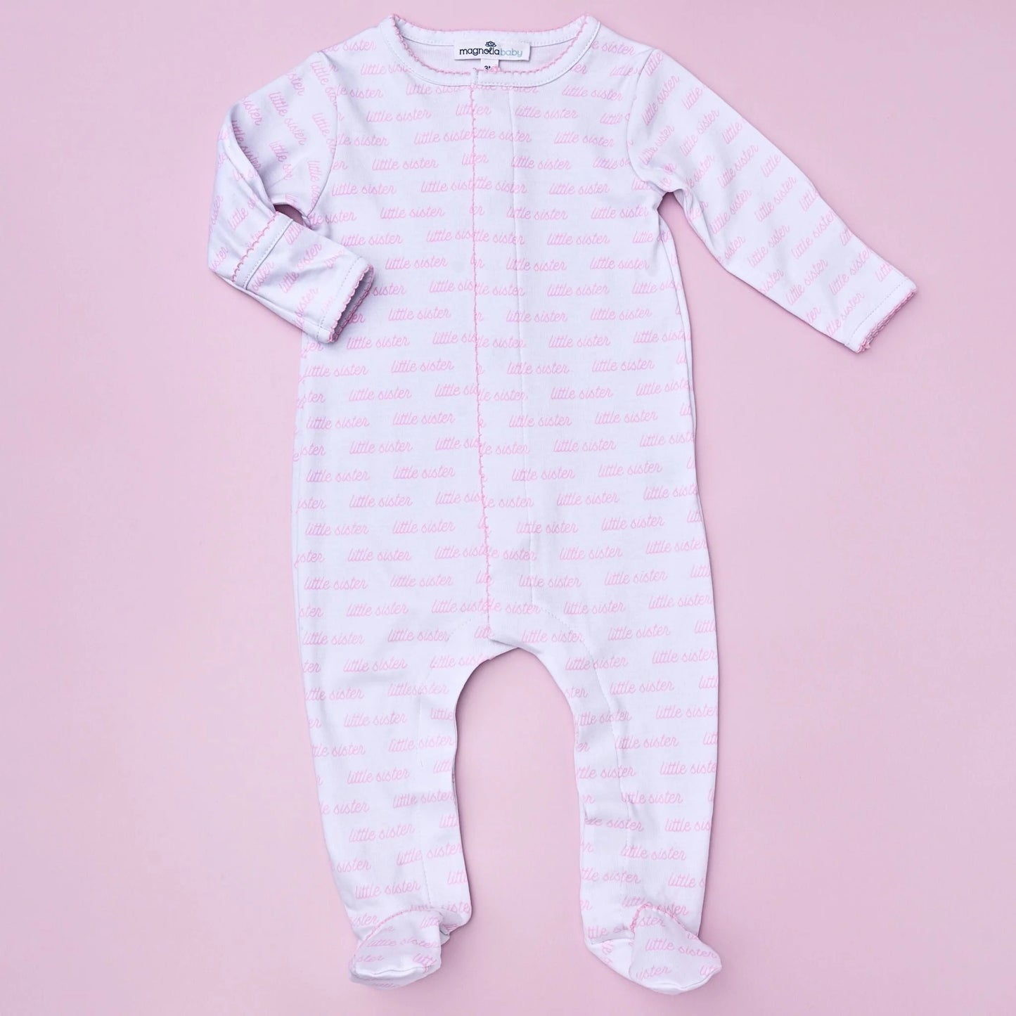 Little Sister Zipper Footie, Pink