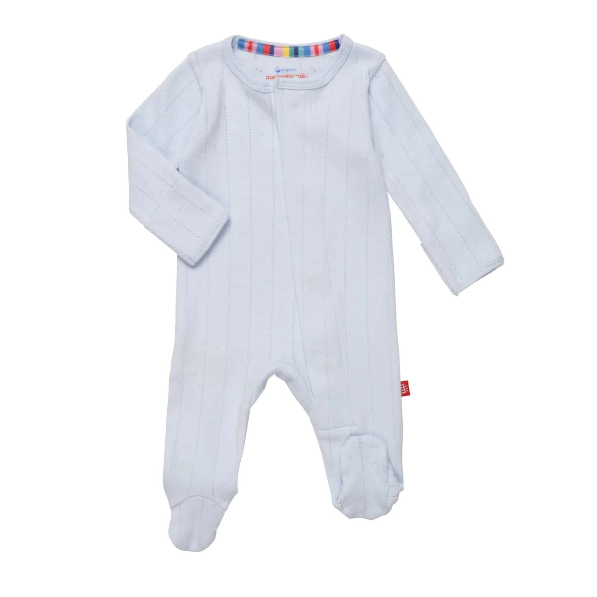 Pointelle Footie, Love Lines Blue