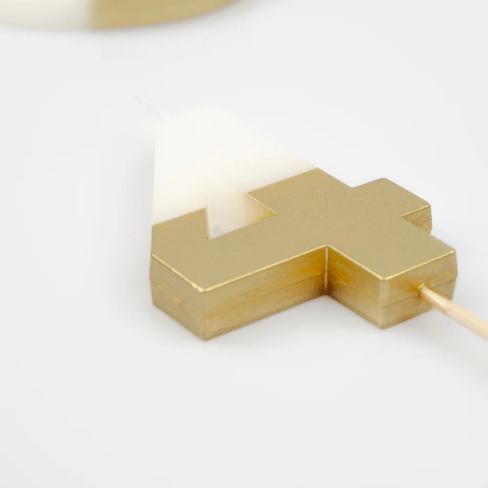 Gold Dipped Number Candle (0-9)