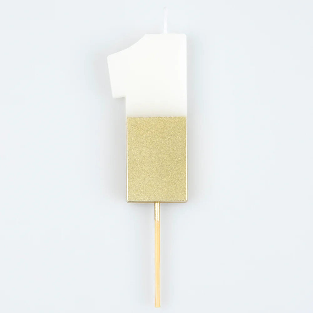 Gold Dipped Number Candle (0-9)