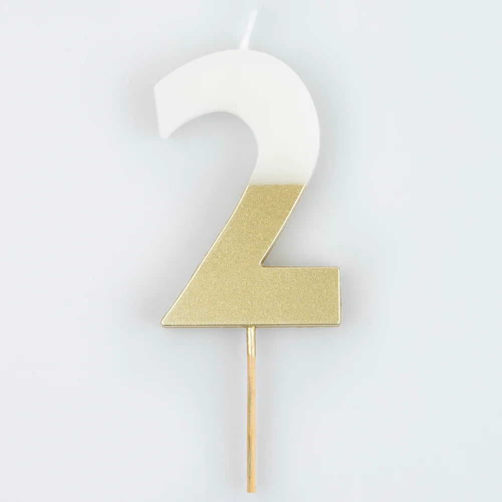 Gold Dipped Number Candle (0-9)