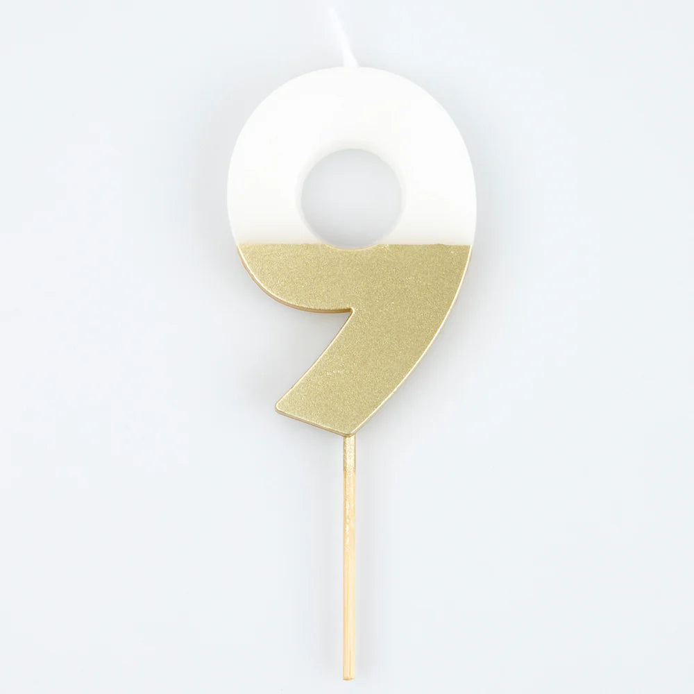 Gold Dipped Number Candle (0-9)