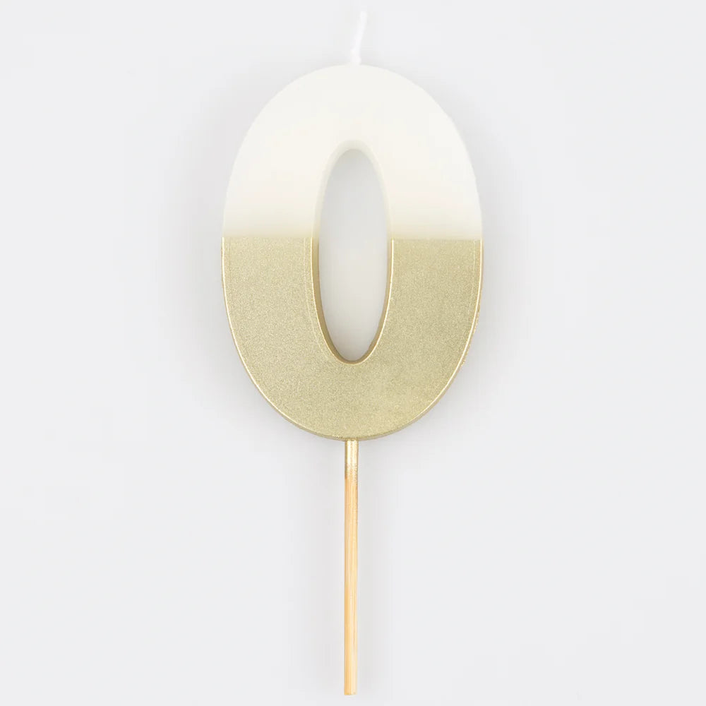 Gold Dipped Number Candle (0-9)