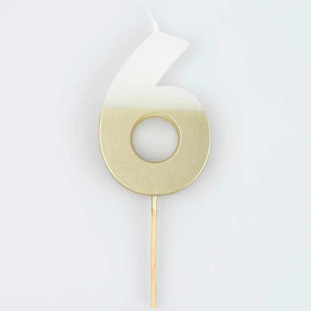 Gold Dipped Number Candle (0-9)