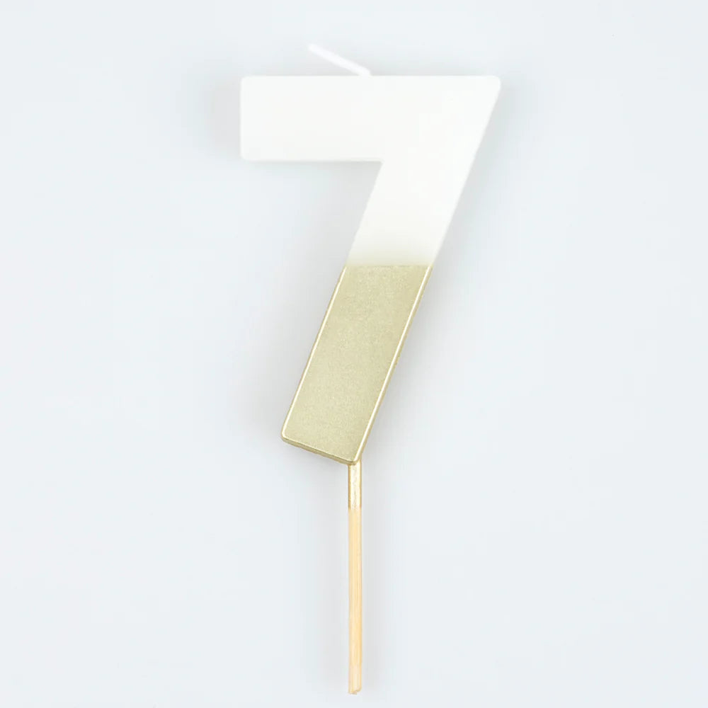 Gold Dipped Number Candle (0-9)