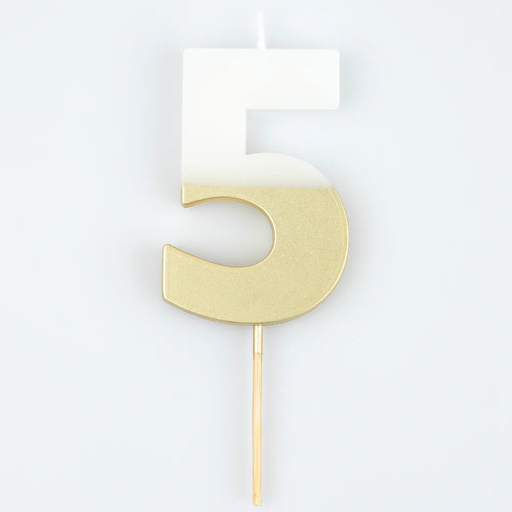 Gold Dipped Number Candle (0-9)