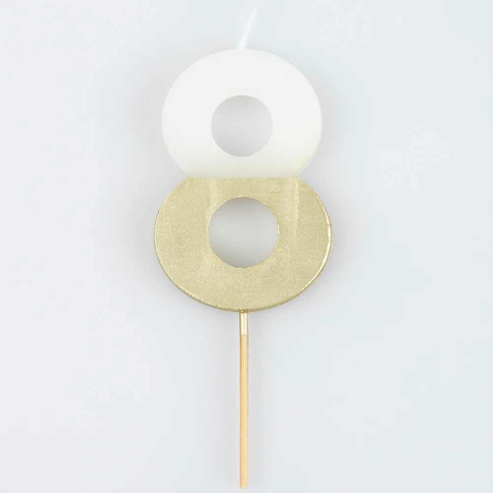 Gold Dipped Number Candle (0-9)