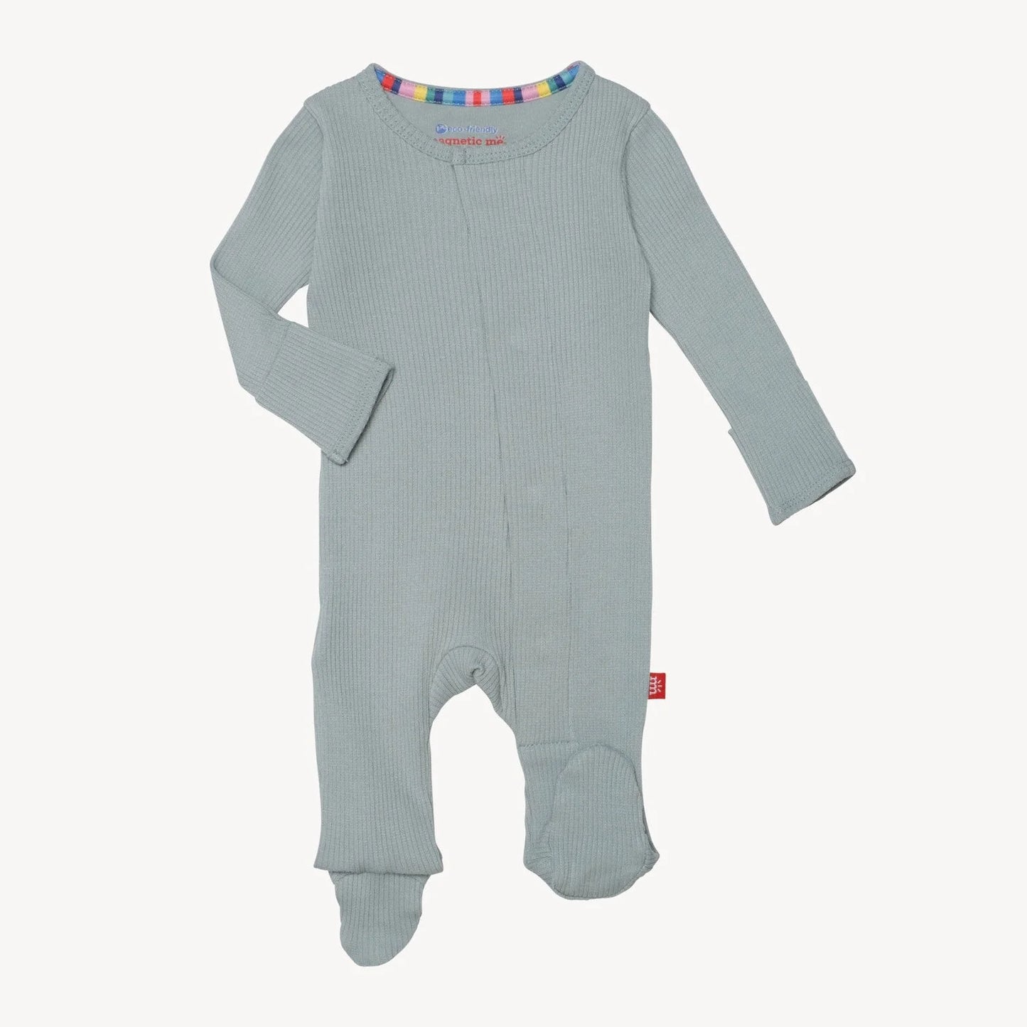 Ribbed Cotton Footie, Mist