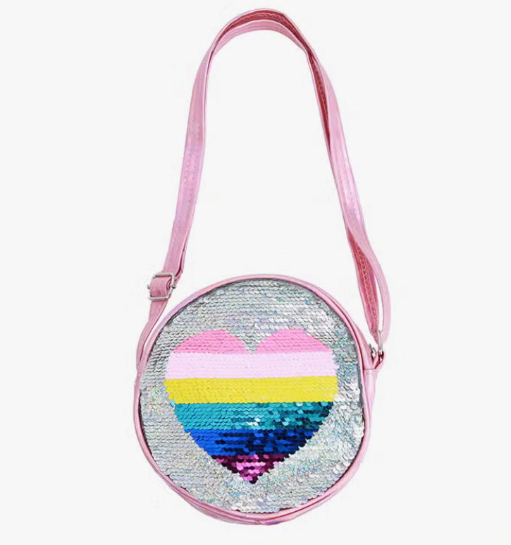 Rainbow Heart Purse, Pink
