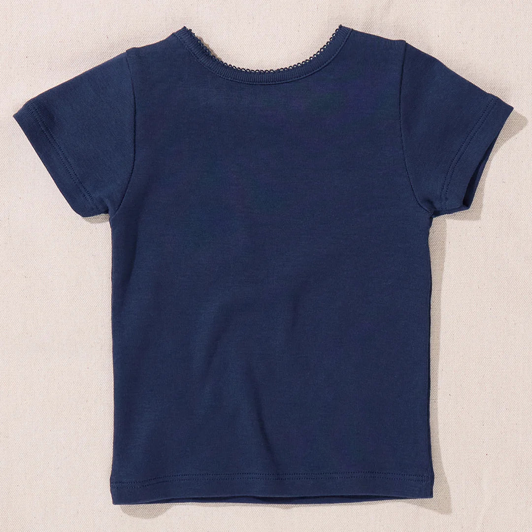 S/s Seesaw Rib T-Shirt, Navy