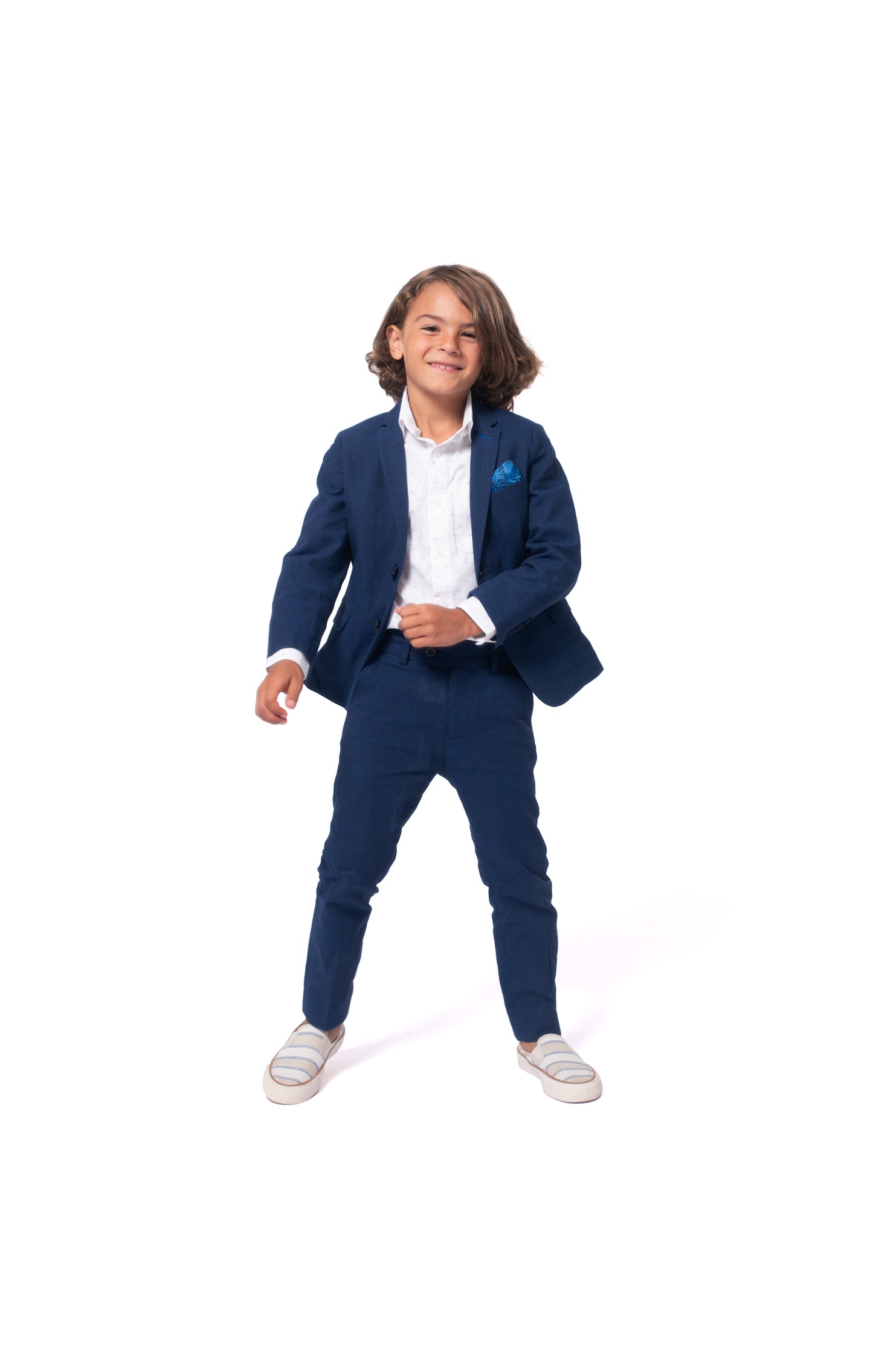 2-Pc Stretchy Mod Suit, Estate Blue
