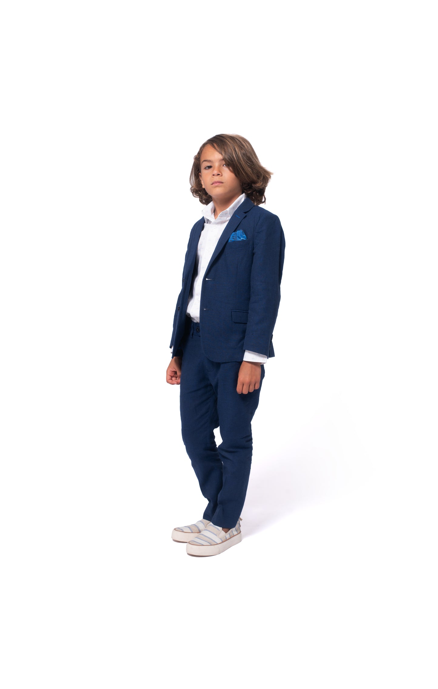 2-Pc Stretchy Mod Suit, Estate Blue