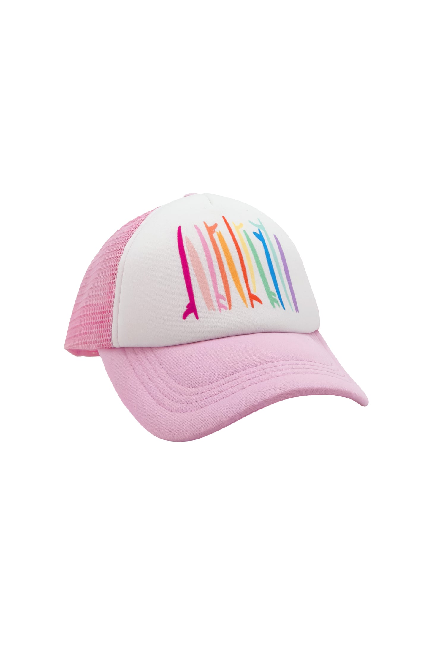 Rainbow Surf Trucker Hat, Fairy Tale Pink