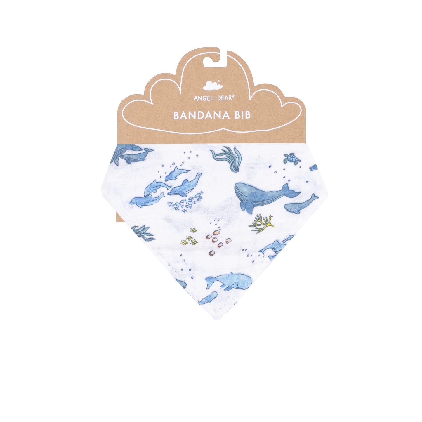 Bandana Bib, Watercolor Blue Whales