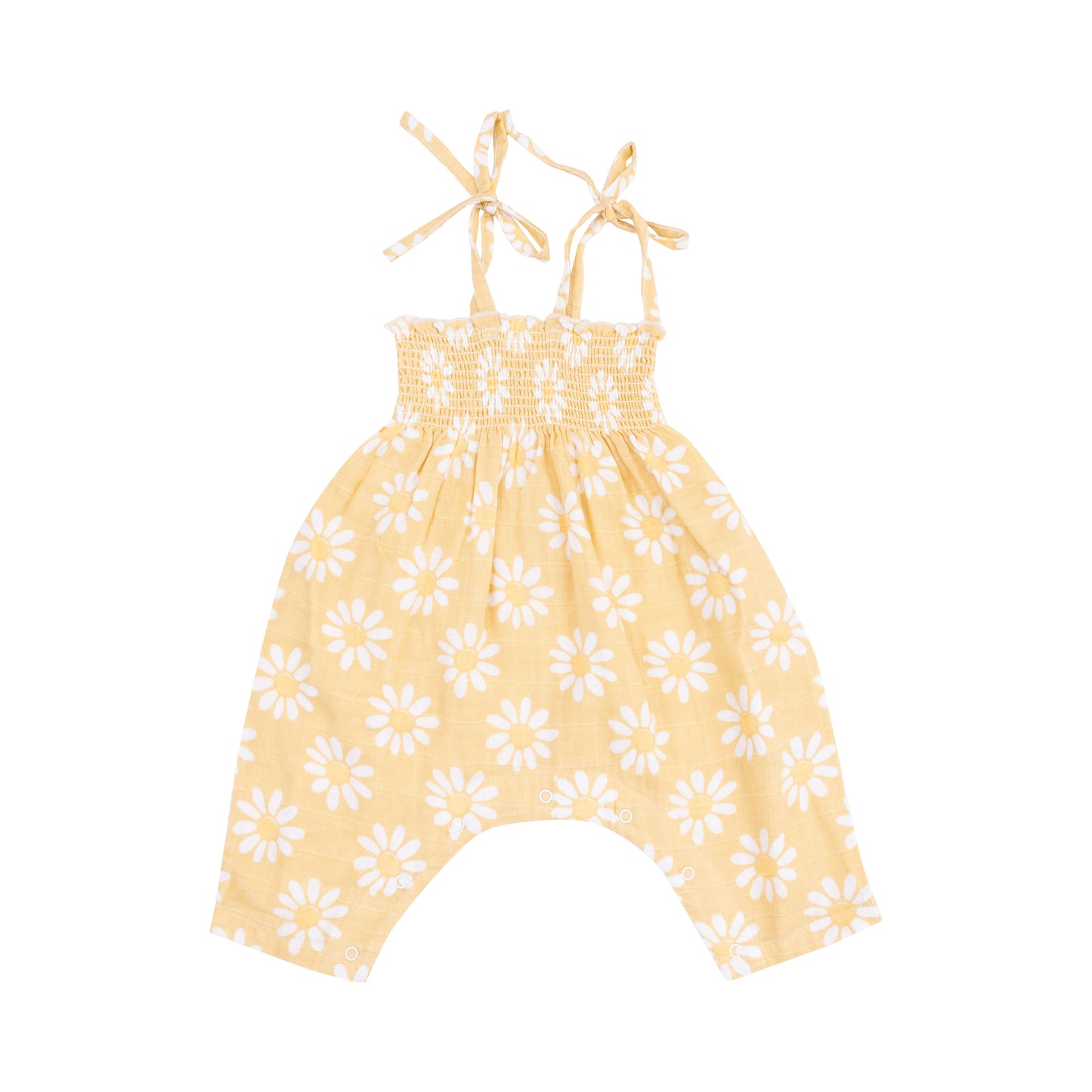 Yellow Mod Daisy Smocked Romper