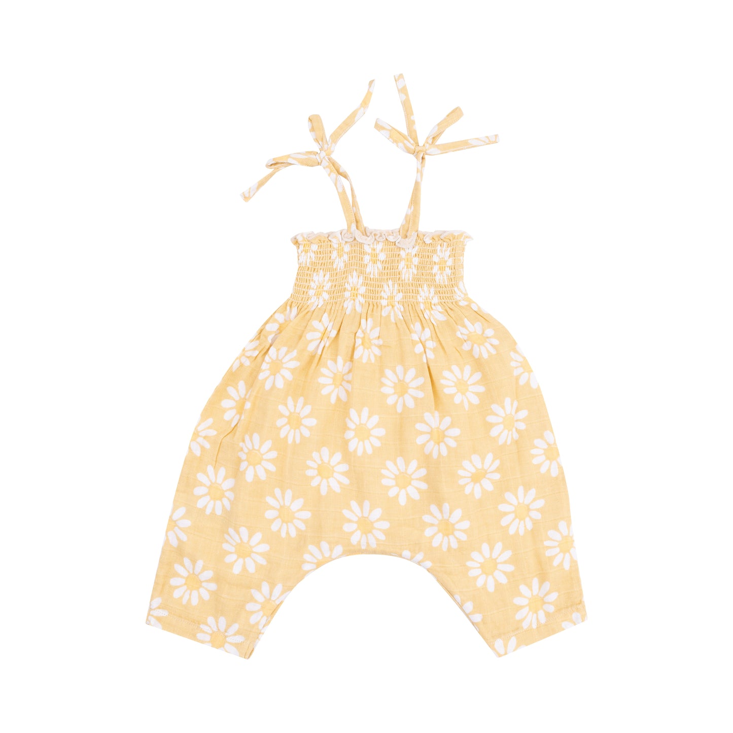 Yellow Mod Daisy Smocked Romper