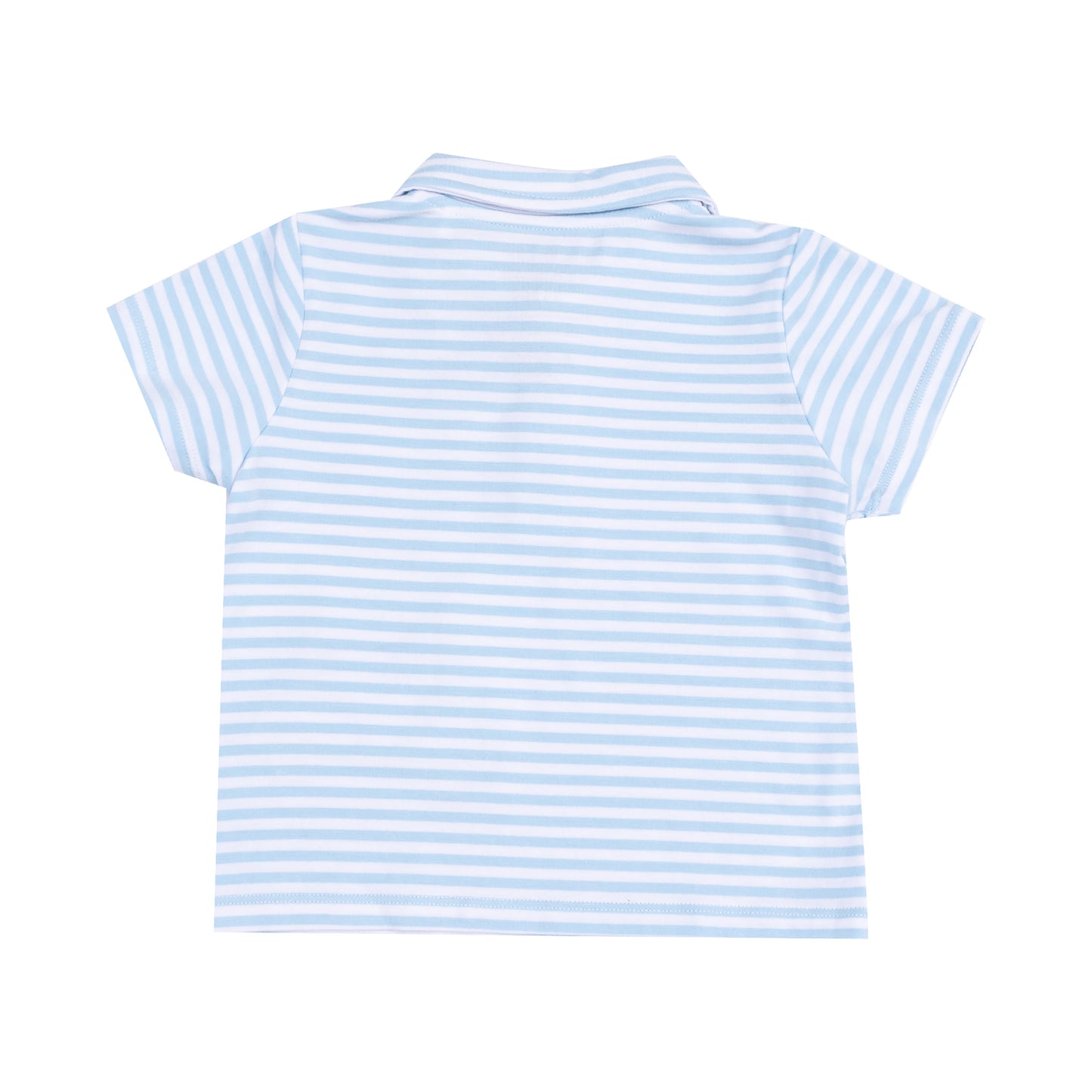 Golf Blue Stripe Applique Polo Shirt & Bamboo Short