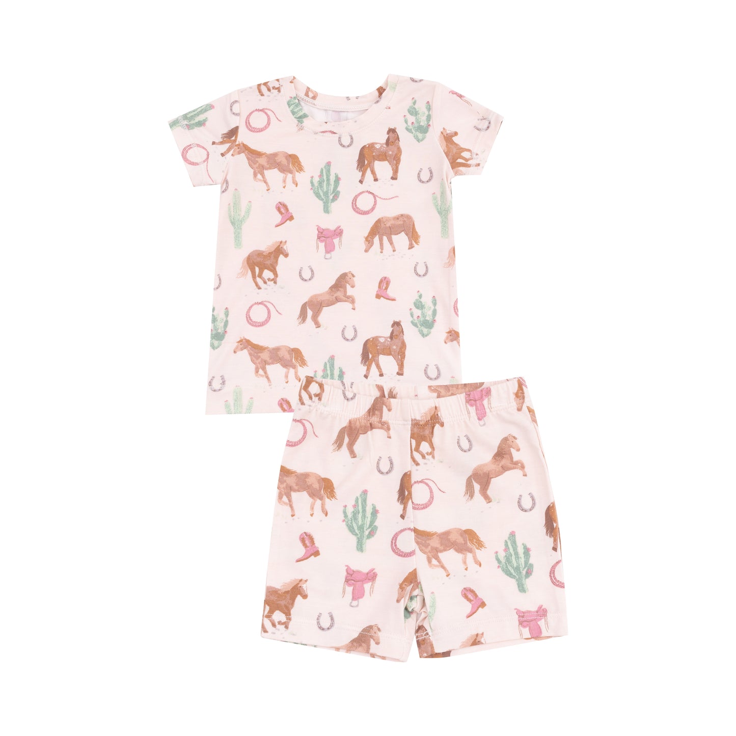 Short Set, Western Horses Pink